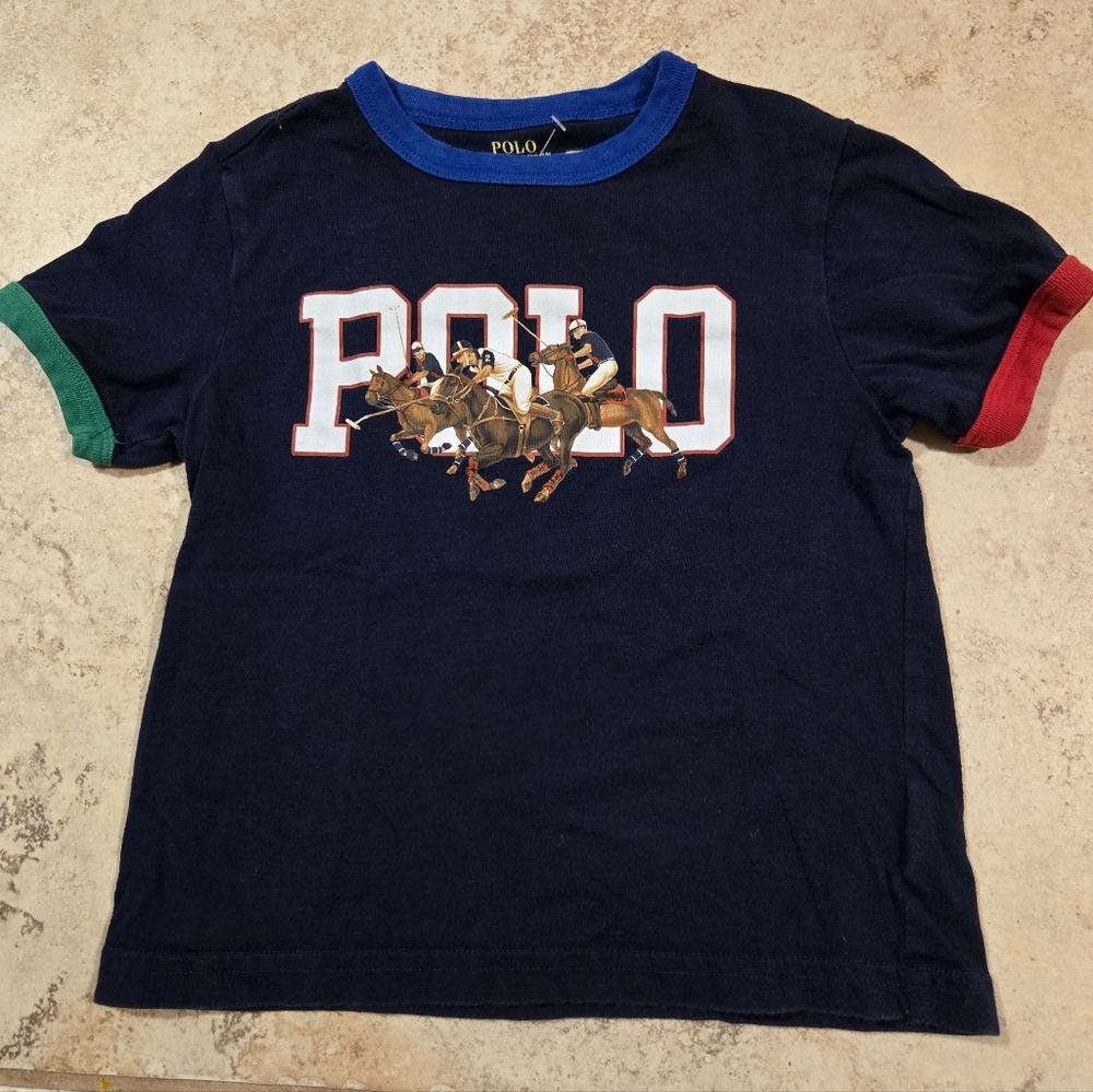 Polo by Ralph Lauren Navy Graphic Polo by Ralph Lauren Players Kids T-Shirt